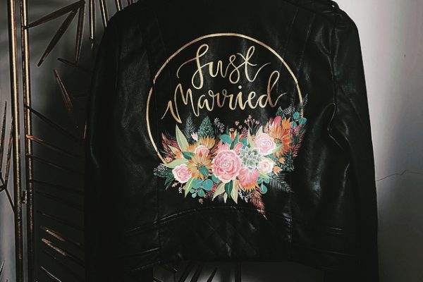 Pinterest painted wedding jacket