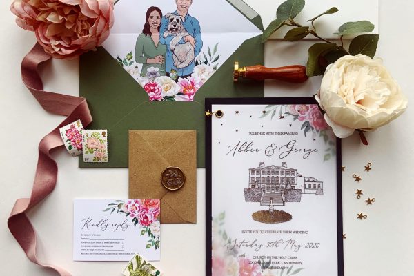 Abbie Mama Inc Wedding Invite UK Stationery Bespoke Design Illustration
